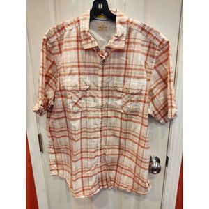 Tommy Bahama Jeans Mens Shirt XL Island Crafted Plaid Button Up Short Sleeve